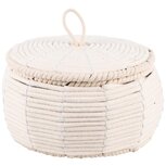 Dekoratief | Mand m/deksel, wit, stof, 20x20x14cm | A215362 Dekoratief | Mand m/deksel, wit, stof, 20x20x14cm | A215362