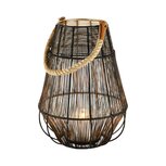 Dekoratief | Lantaarn m/oor wired, zwart, metaal, 18x18x24cm | A218185 Dekoratief | Lantaarn m/oor wired, zwart, metaal, 18x18x24cm | A218185