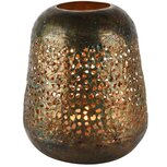 Dekoratief | Windlicht 'Holes', metaal, 9x22x24cm | A218203 Dekoratief | Windlicht 'Holes', metaal, 9x22x24cm | A218203