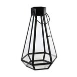 Dekoratief | Lantaarn transparant/goud, glas/metaal, 15x15x26cm | A218221 Dekoratief | Lantaarn transparant/goud, glas/metaal, 15x15x26cm | A218221