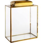 Dekoratief | Lantaarn transparant/goud, glas/metaal, 21x11x28cm | A218224 Dekoratief | Lantaarn transparant/goud, glas/metaal, 21x11x28cm | A218224