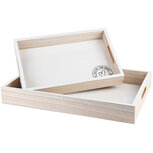 Dekoratief | Set 2 dienbladen 'Voor jou/For you/Pour toi', hout, 30x20x5cm | A220192 Dekoratief | Set 2 dienbladen 'Voor jou/For you/Pour toi', hout, 30x20x5cm | A220192
