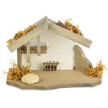 Dekoratief | Kerststal hout, naturel, 13x7x8cm | A195627 Dekoratief | Kerststal hout, naturel, 13x7x8cm | A195627