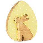 Dekoratief | Deco ei met konijn, puzzel, hout, naturel/geel, 25x22x3cm | A200792 Dekoratief | Deco ei met konijn, puzzel, hout, naturel/geel, 25x22x3cm | A200792