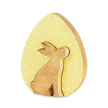 Dekoratief | Deco ei met konijn, puzzel, hout, naturel/geel, 20x22x3cm | A200793 Dekoratief | Deco ei met konijn, puzzel, hout, naturel/geel, 20x22x3cm | A200793