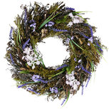 Dekoratief | Krans m/bloemen, paars/groen, 34x34x8cm | A220380 Dekoratief | Krans m/bloemen, paars/groen, 34x34x8cm | A220380