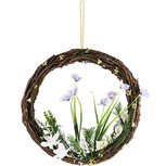Dekoratief | Krans m/bloemen, naturel, 29x29x3cm | A220475 Dekoratief | Krans m/bloemen, naturel, 29x29x3cm | A220475