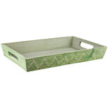 Dekoratief | Dienblad groen, hout, 34x23x5cm | A220540 Dekoratief | Dienblad groen, hout, 34x23x5cm | A220540