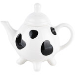 Dekoratief | Theepot gevlekt, zwart/wit, keramiek, 20x12x17cm | A220761 Dekoratief | Theepot gevlekt, zwart/wit, keramiek, 20x12x17cm | A220761