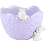 Dekoratief | Bowl m/bunny, paars/wit, keramiek, 13x12x10cm | A220766 Dekoratief | Bowl m/bunny, paars/wit, keramiek, 13x12x10cm | A220766