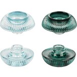 Dekoratief | Kaarsenhouder blauw/groen, glas, 10x10x5cm, set van 2 stuks | A225015 Dekoratief | Kaarsenhouder blauw/groen, glas, 10x10x5cm, set van 2 stuks | A225015