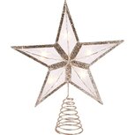 Dekoratief | Kerstboompiek ster, rotan, LED, 30x34cm | A225053 Dekoratief | Kerstboompiek ster, rotan, LED, 30x34cm | A225053