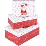 Dekoratief | Set 3 dozen rechthoek m/santa, rood/wit, karton, 22x16x9cm | A225138 Dekoratief | Set 3 dozen rechthoek m/santa, rood/wit, karton, 22x16x9cm | A225138