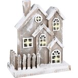 Dekoratief | Deco huizen naturel m/sneeuw, hout, 22x11x28cm | A225273 Dekoratief | Deco huizen naturel m/sneeuw, hout, 22x11x28cm | A225273