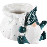 Dekoratief | Santa m/zak, potje, blauw/wit, keramiek, 13x10x9cm | A225361 Dekoratief | Santa m/zak, potje, blauw/wit, keramiek, 13x10x9cm | A225361