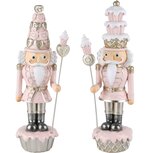 Dekoratief | Notenkraker roze, resina, 8x7x24cm, set van 2 stuks | A225413 Dekoratief | Notenkraker roze, resina, 8x7x24cm, set van 2 stuks | A225413