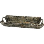 Dekoratief | Mand rechthoek, groen, naturel, 47x22x7cm | A225486 Dekoratief | Mand rechthoek, groen, naturel, 47x22x7cm | A225486