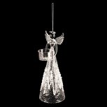 Dekoratief | Engeltje staand m/theelichthouder, transparant, glas, 9x10x23cm | A225503 Dekoratief | Engeltje staand m/theelichthouder, transparant, glas, 9x10x23cm | A225503