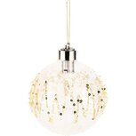 Dekoratief | Hanger bal, goud/transparant, glas, LED, 10x10x10cm | A225514 Dekoratief | Hanger bal, goud/transparant, glas, LED, 10x10x10cm | A225514