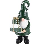 Dekoratief | Gnoompje m/cadeautjes, groen, resina, 5x7x13cm | A225531 Dekoratief | Gnoompje m/cadeautjes, groen, resina, 5x7x13cm | A225531