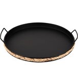 Dekoratief | Dienblad rond, zwart, metaal, 31x29x5cm | A225567 Dekoratief | Dienblad rond, zwart, metaal, 31x29x5cm | A225567