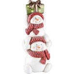 Dekoratief | Duo sneeuwmannen m/cadeautje, magnesium, LED, 23x18x53cm | A225578 Dekoratief | Duo sneeuwmannen m/cadeautje, magnesium, LED, 23x18x53cm | A225578