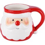 Dekoratief | Mok 'Santa', wit/rood, dolomiet, 14x11x10cm | A225581 Dekoratief | Mok 'Santa', wit/rood, dolomiet, 14x11x10cm | A225581