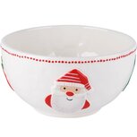 Dekoratief | Bowl m/santa, wit/rood, dolomiet, 15x15x8cm | A225585 Dekoratief | Bowl m/santa, wit/rood, dolomiet, 15x15x8cm | A225585