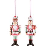 Dekoratief | Hanger notenkraker m/snoep, resina, 5x3x13cm, set van 2 stuks | A225702 Dekoratief | Hanger notenkraker m/snoep, resina, 5x3x13cm, set van 2 stuks | A225702