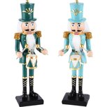 Dekoratief | Notenkraker blauw/goud m/drums, resina, 6x6x20cm, set van 2 stuks | A225707 Dekoratief | Notenkraker blauw/goud m/drums, resina, 6x6x20cm, set van 2 stuks | A225707
