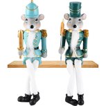 Dekoratief | Notenkraker muis m/hangbenen, blauw, resina, 5x5x12cm, set van 2 stuks | A225711 Dekoratief | Notenkraker muis m/hangbenen, blauw, resina, 5x5x12cm, set van 2 stuks | A225711