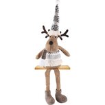 Dekoratief | Rudolf m/hangbenen, bruin/beige, textiel, 22x17x91cm | A225813 Dekoratief | Rudolf m/hangbenen, bruin/beige, textiel, 22x17x91cm | A225813