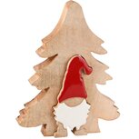 Dekoratief | Boompje m/gnoom puzzel, naturel/rood, hout, 18x3x22cm | A228079 Dekoratief | Boompje m/gnoom puzzel, naturel/rood, hout, 18x3x22cm | A228079