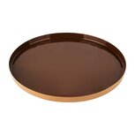 Dekoratief | Dienblad rond, bruin/goud, metaal, 21x21x2cm | A228169 Dekoratief | Dienblad rond, bruin/goud, metaal, 21x21x2cm | A228169