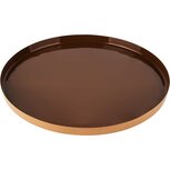 Dekoratief | Dienblad rond, bruin/goud, metaal, 25x25x2cm | A228170 Dekoratief | Dienblad rond, bruin/goud, metaal, 25x25x2cm | A228170