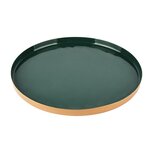 Dekoratief | Dienblad rond, groen/goud, metaal, 21x21x2cm | A228172 Dekoratief | Dienblad rond, groen/goud, metaal, 21x21x2cm | A228172