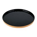 Dekoratief | Dienblad rond, zwart/goud, metaal, 21x21x2cm | A228181 Dekoratief | Dienblad rond, zwart/goud, metaal, 21x21x2cm | A228181