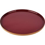 Dekoratief | Dienblad rond, rood/goud, metaal, 29x29x2cm | A228191 Dekoratief | Dienblad rond, rood/goud, metaal, 29x29x2cm | A228191