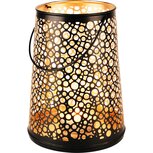 Dekoratief | Lantaarn 'Dreamy Dots', zwart/goud, metaal, 18x18x25cm | A228350 Dekoratief | Lantaarn 'Dreamy Dots', zwart/goud, metaal, 18x18x25cm | A228350