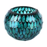 Dekoratief | Theelichthouder 'Arab Blue', glas, 10x10x10cm | A228363 Dekoratief | Theelichthouder 'Arab Blue', glas, 10x10x10cm | A228363