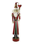 Dekoratief | Santa m/staf, rood/groen, metaal, 100cm | A229053 Dekoratief | Santa m/staf, rood/groen, metaal, 100cm | A229053