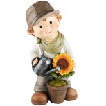 Dekoratief | Tuindeco jongen m/zonnebloem, resina, 16x10x25cm | A230103 Dekoratief | Tuindeco jongen m/zonnebloem, resina, 16x10x25cm | A230103