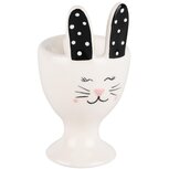 Dekoratief | Eierdopje bunny m/zwarte oortjes, dolomiet, 6x6x11cm | A230365 Dekoratief | Eierdopje bunny m/zwarte oortjes, dolomiet, 6x6x11cm | A230365