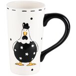 Dekoratief | Mok hoog m/kipje, wit/zwart, keramiek, 15x9x16cm | A230564 Dekoratief | Mok hoog m/kipje, wit/zwart, keramiek, 15x9x16cm | A230564