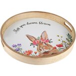 Dekoratief | Dienblad rond m/bunny, hout, 35x4x35cm | A230640 Dekoratief | Dienblad rond m/bunny, hout, 35x4x35cm | A230640