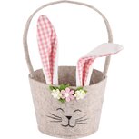 Dekoratief | Mandje m/oor bunny, beige, vilt, 16x16x28cm | A230642 Dekoratief | Mandje m/oor bunny, beige, vilt, 16x16x28cm | A230642