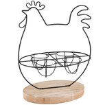 Dekoratief | Eiermand kip, zwart/naturel, metaal, 28x21x15cm | A230689 Dekoratief | Eiermand kip, zwart/naturel, metaal, 28x21x15cm | A230689
