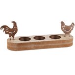 Dekoratief | Eihouder m/kip/haan, metaal/hout, 18x10x7cm | A230694 Dekoratief | Eihouder m/kip/haan, metaal/hout, 18x10x7cm | A230694