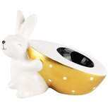 Dekoratief | Eierdopje bunny, wit/goud, dolomiet, 10x6x8cm | A230825 Dekoratief | Eierdopje bunny, wit/goud, dolomiet, 10x6x8cm | A230825