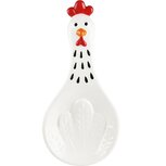 Dekoratief | Lepelhouder kip, wit/zwart, dolomiet, 23x11x3cm | A230838 Dekoratief | Lepelhouder kip, wit/zwart, dolomiet, 23x11x3cm | A230838